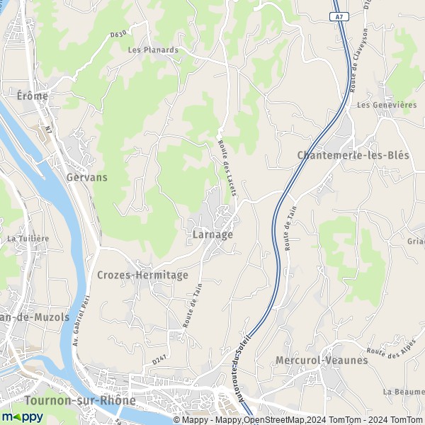 La carte pour la ville de Larnage 26600