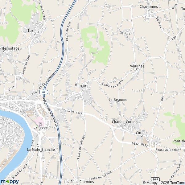 Plan Mercurol-Veaunes 26600 carte Mercurol-Veaunes 26600 infos