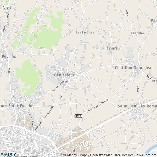 La carte pour la ville de Génissieux 26750