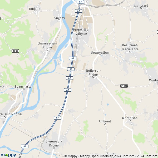 La carte pour la ville de Étoile-sur-Rhône 26800