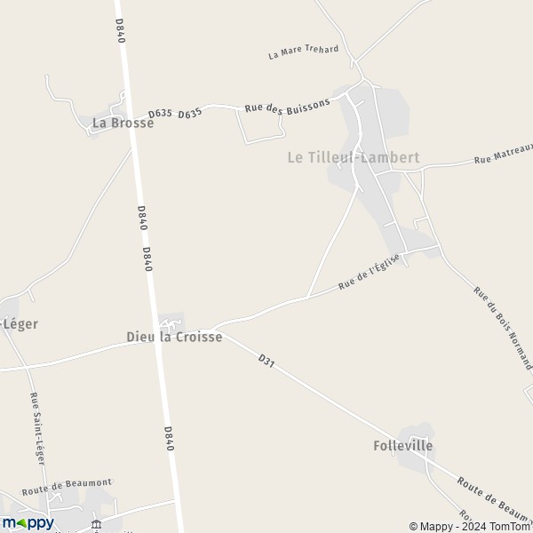 La carte pour la ville de Le Tilleul-Lambert 27110