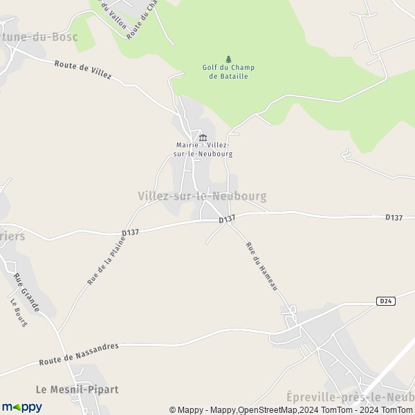 La carte pour la ville de Villez-sur-le-Neubourg 27110