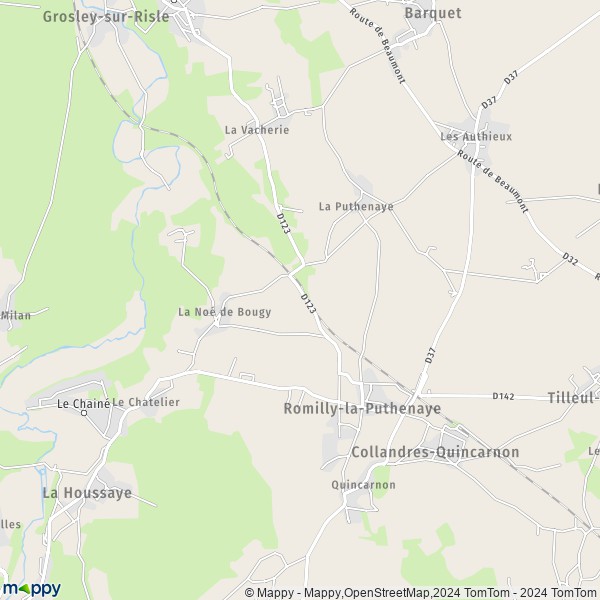 La carte pour la ville de Romilly-la-Puthenaye 27170