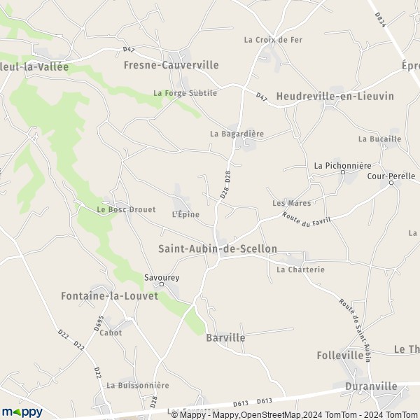 La carte pour la ville de Saint-Aubin-de-Scellon 27230