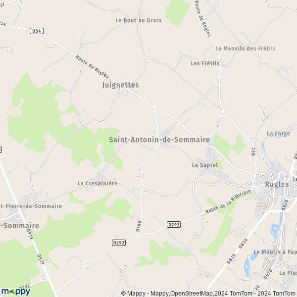 La carte pour la ville de Saint-Antonin-de-Sommaire 27250