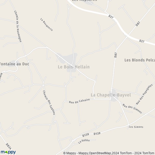 La carte pour la ville de Le Bois-Hellain 27260