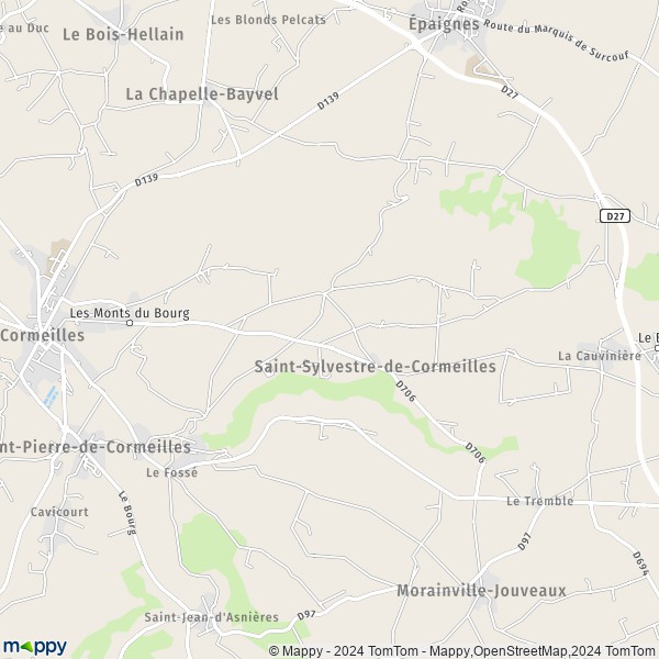 La carte pour la ville de Saint-Sylvestre-de-Cormeilles 27260