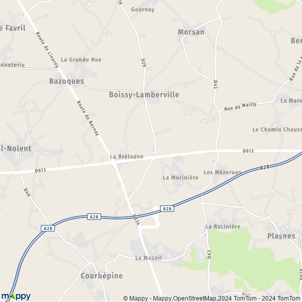 La carte pour la ville de Boissy-Lamberville 27300