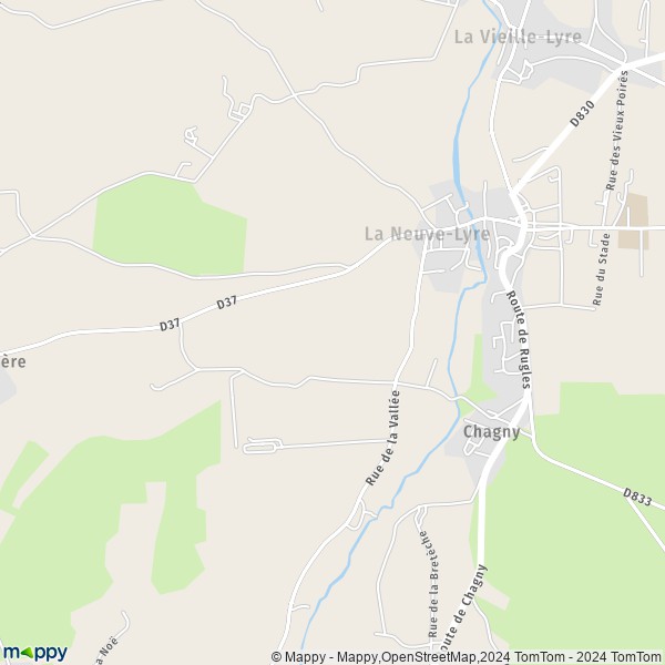 La carte pour la ville de La Neuve-Lyre 27330