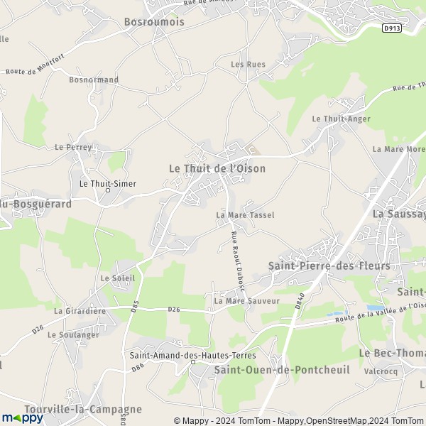 La carte pour la ville de Le Thuit-Simer, 27370 Le Thuit de l'Oison