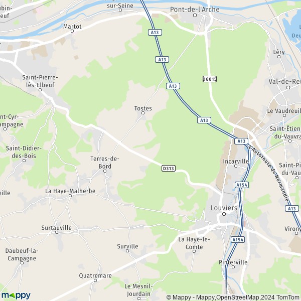 La carte pour la ville de Montaure, 27400 Terres-de-Bord