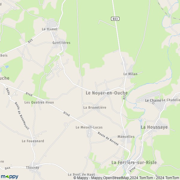 La carte pour la ville de Le Noyer-en-Ouche 27410