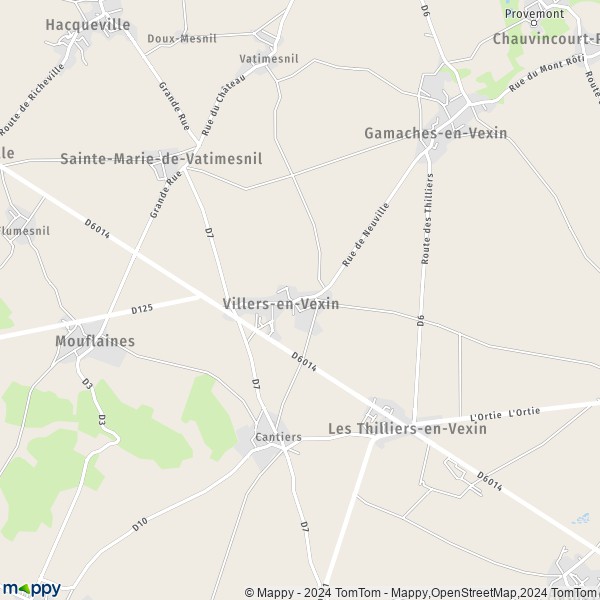 La carte pour la ville de Villers-en-Vexin 27420