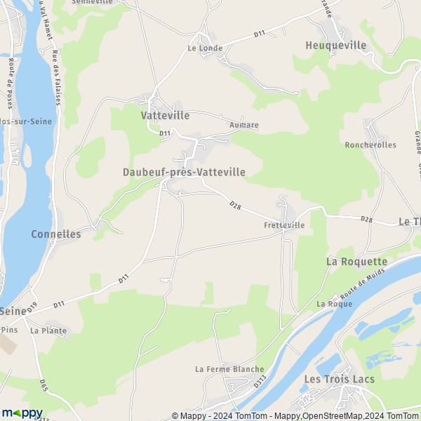 La carte pour la ville de Daubeuf-près-Vatteville 27430