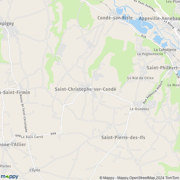 La carte pour la ville de Saint-Christophe-sur-Condé 27450