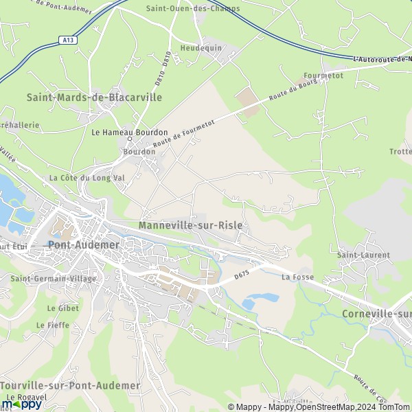 La carte pour la ville de Manneville-sur-Risle 27500