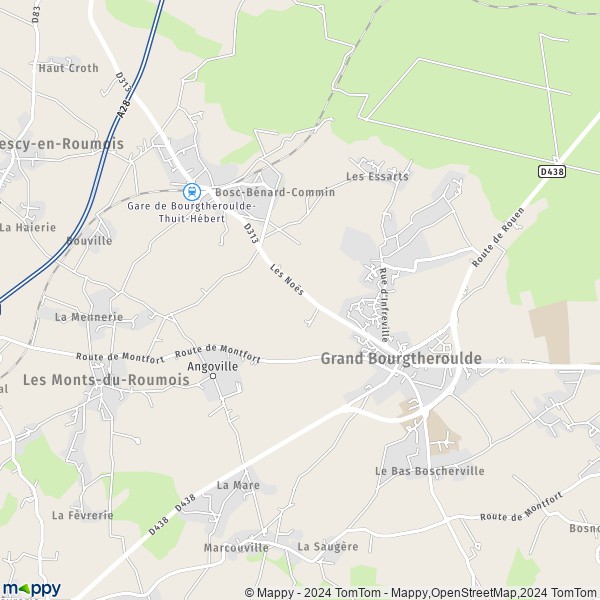La carte pour la ville de Bosc-Bénard-Commin, 27520 Grand Bourgtheroulde