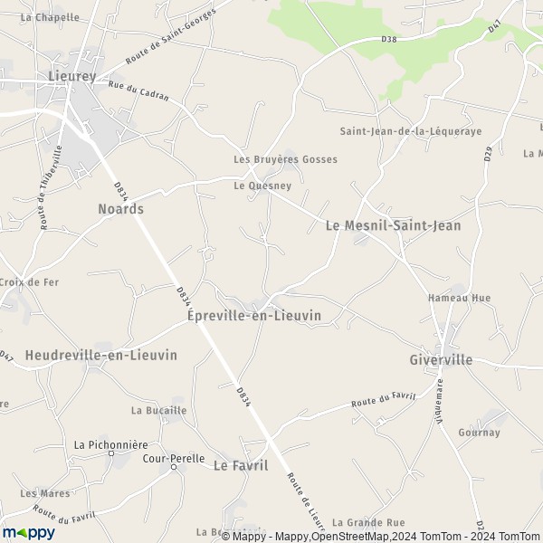 La carte pour la ville de Épreville-en-Lieuvin 27560