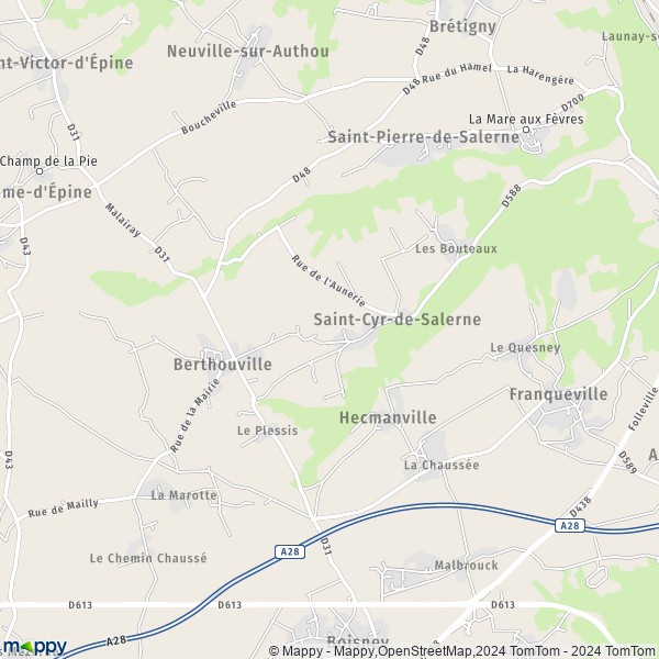 La carte pour la ville de Saint-Cyr-de-Salerne 27800