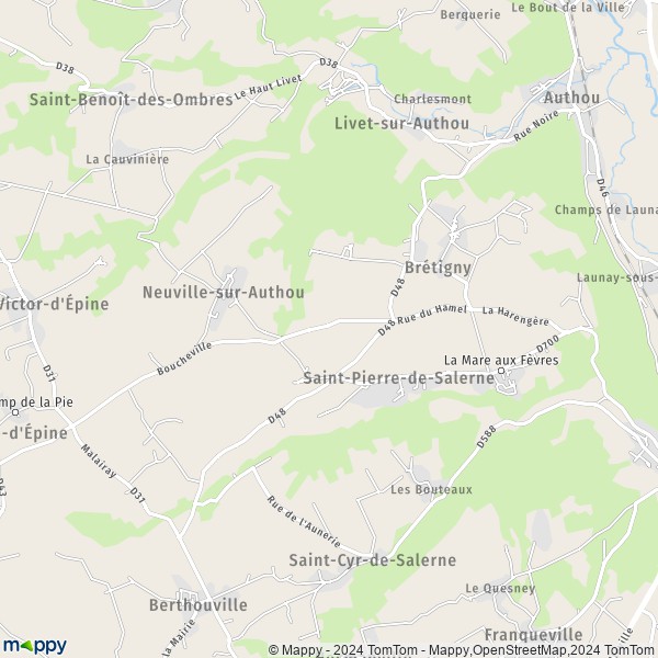 La carte pour la ville de Saint-Pierre-de-Salerne 27800