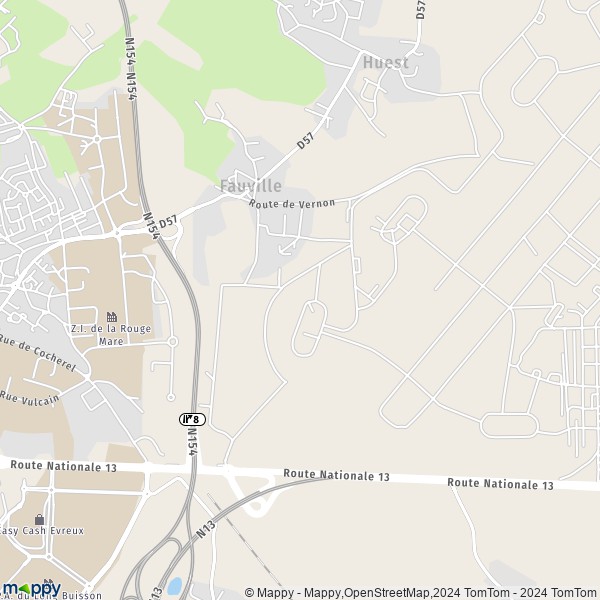 La carte pour la ville de Fauville 27930