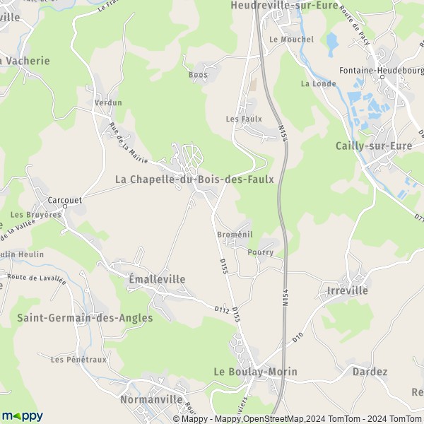 La carte pour la ville de La Chapelle-du-Bois-des-Faulx 27930