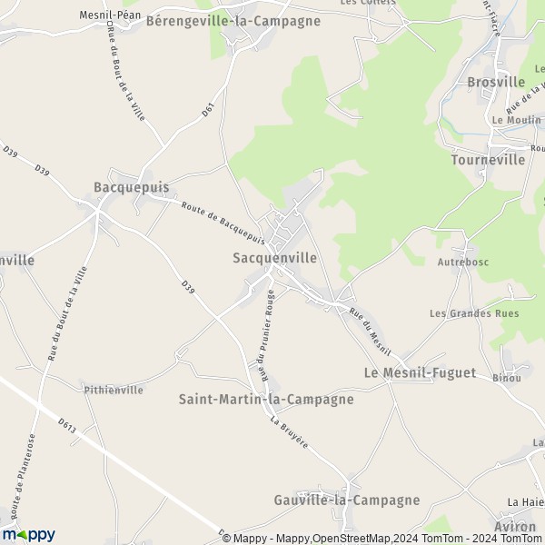 La carte pour la ville de Sacquenville 27930