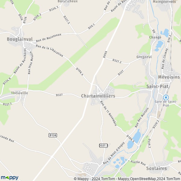 La carte pour la ville de Chartainvilliers 28130