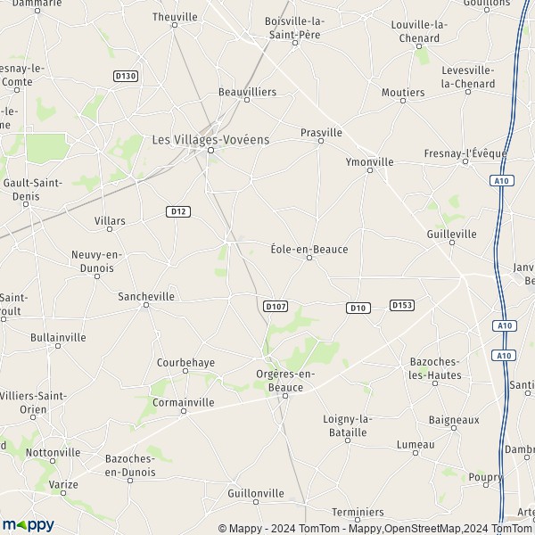 La carte pour la ville de Germignonville, 28140 Éole-en-Beauce