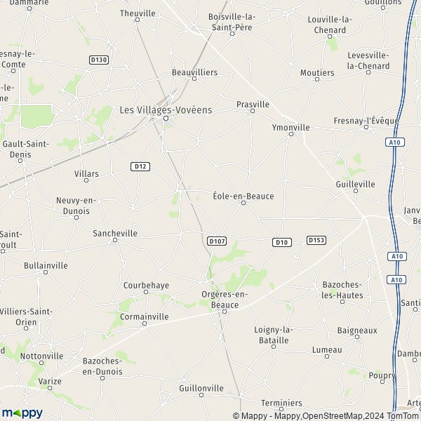 La carte pour la ville de Éole-en-Beauce 28150