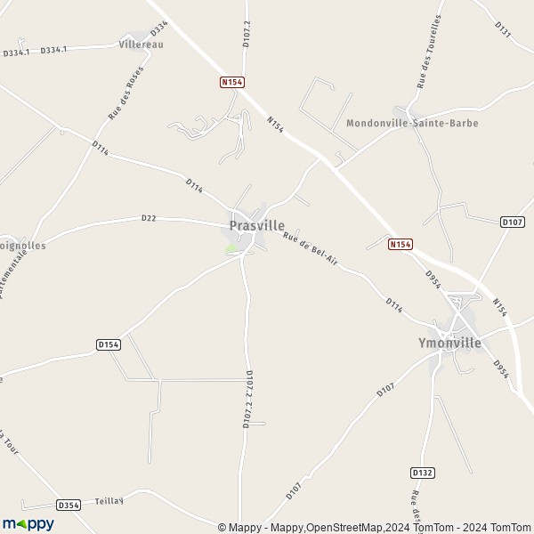 La carte pour la ville de Prasville 28150