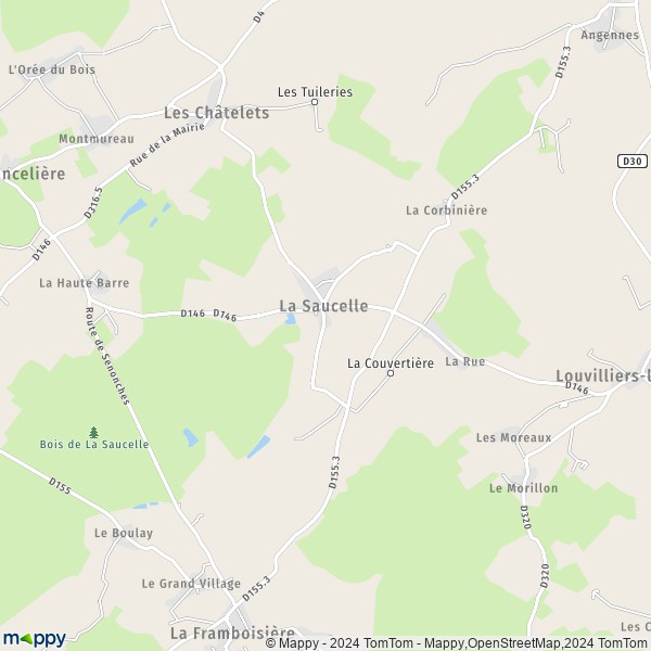 La carte pour la ville de La Saucelle 28250
