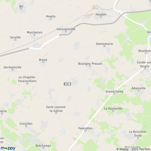 La carte pour la ville de Boutigny-Prouais 28410