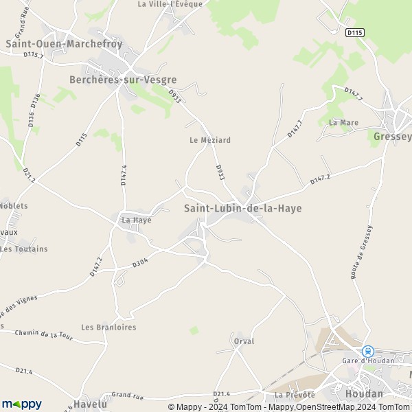La carte pour la ville de Saint-Lubin-de-la-Haye 28410