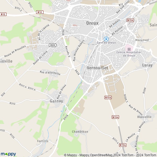 La carte pour la ville de Vernouillet 28500