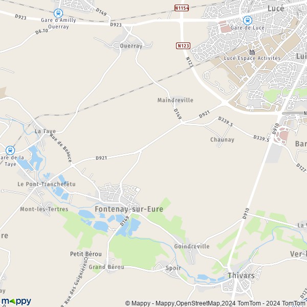 La carte pour la ville de Fontenay-sur-Eure 28630