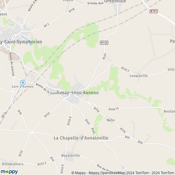 La carte pour la ville de Aunay-sous-Auneau 28700