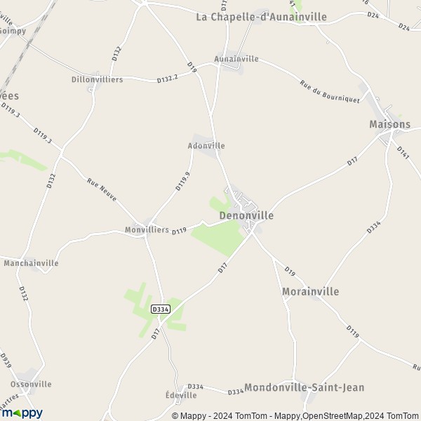 La carte pour la ville de Denonville 28700