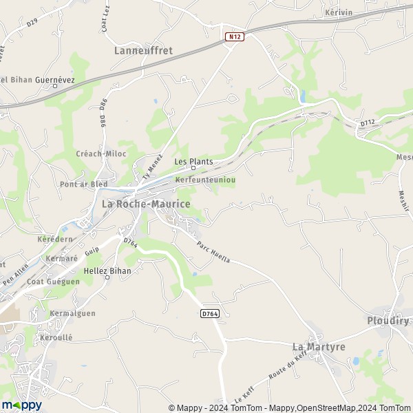 La carte pour la ville de La Roche-Maurice 29800