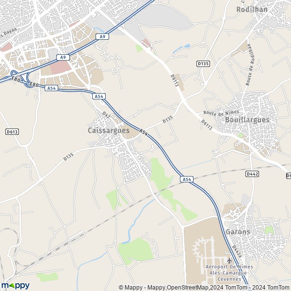 La carte pour la ville de Caissargues 30132
