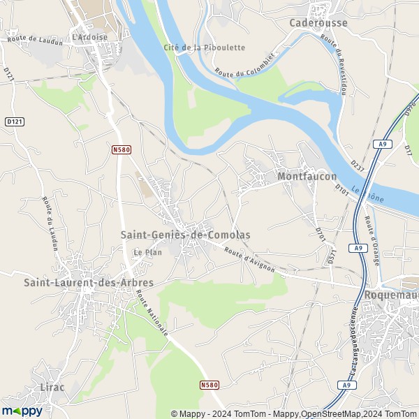 La carte pour la ville de Saint-Geniès-de-Comolas 30150