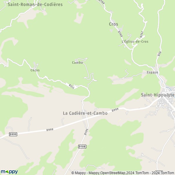 La carte pour la ville de La Cadière-et-Cambo 30170