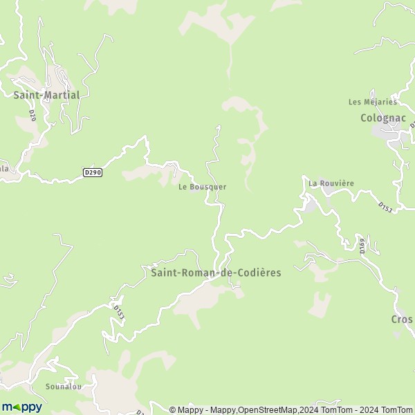 La carte pour la ville de Saint-Roman-de-Codières 30440