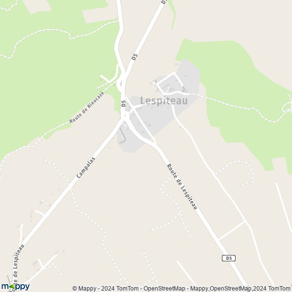 La carte pour la ville de Lespiteau 31160