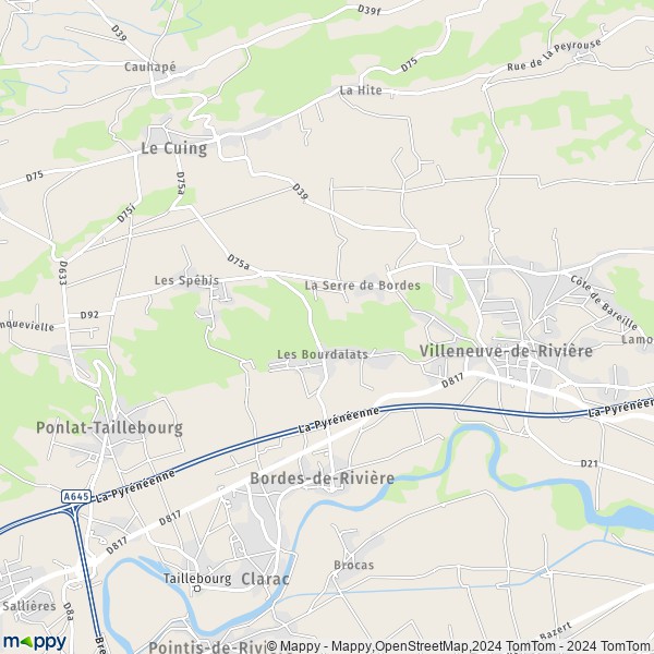 La carte pour la ville de Bordes-de-Rivière 31210