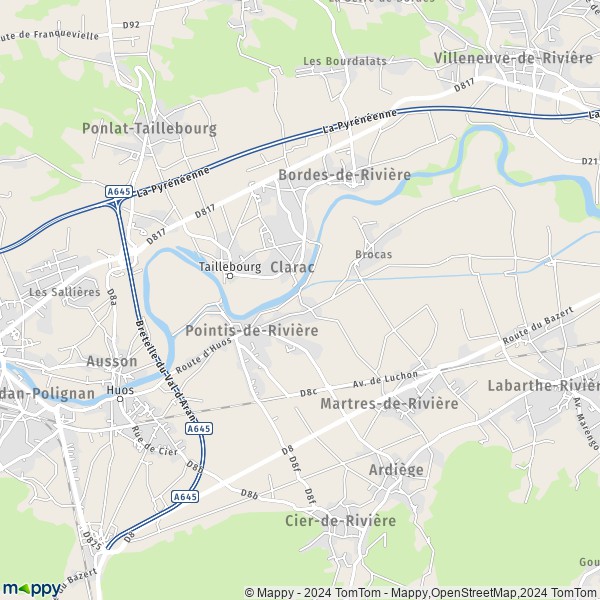La carte pour la ville de Pointis-de-Rivière 31210