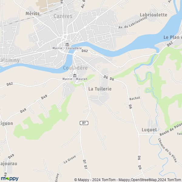 La carte pour la ville de Couladère 31220