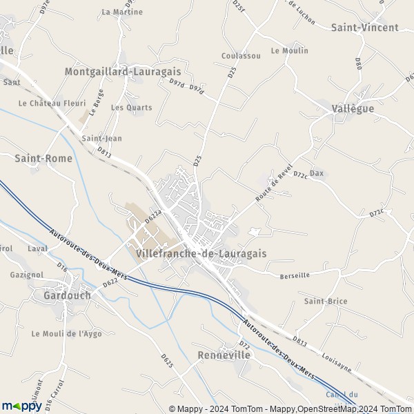 La carte pour la ville de Villefranche-de-Lauragais 31290