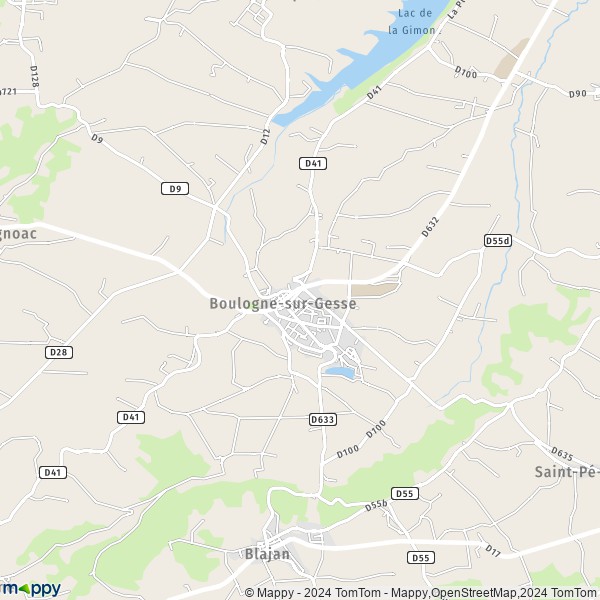 La carte pour la ville de Boulogne-sur-Gesse 31350