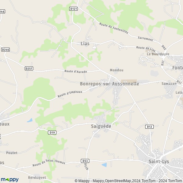 La carte pour la ville de Bonrepos-sur-Aussonnelle 31470